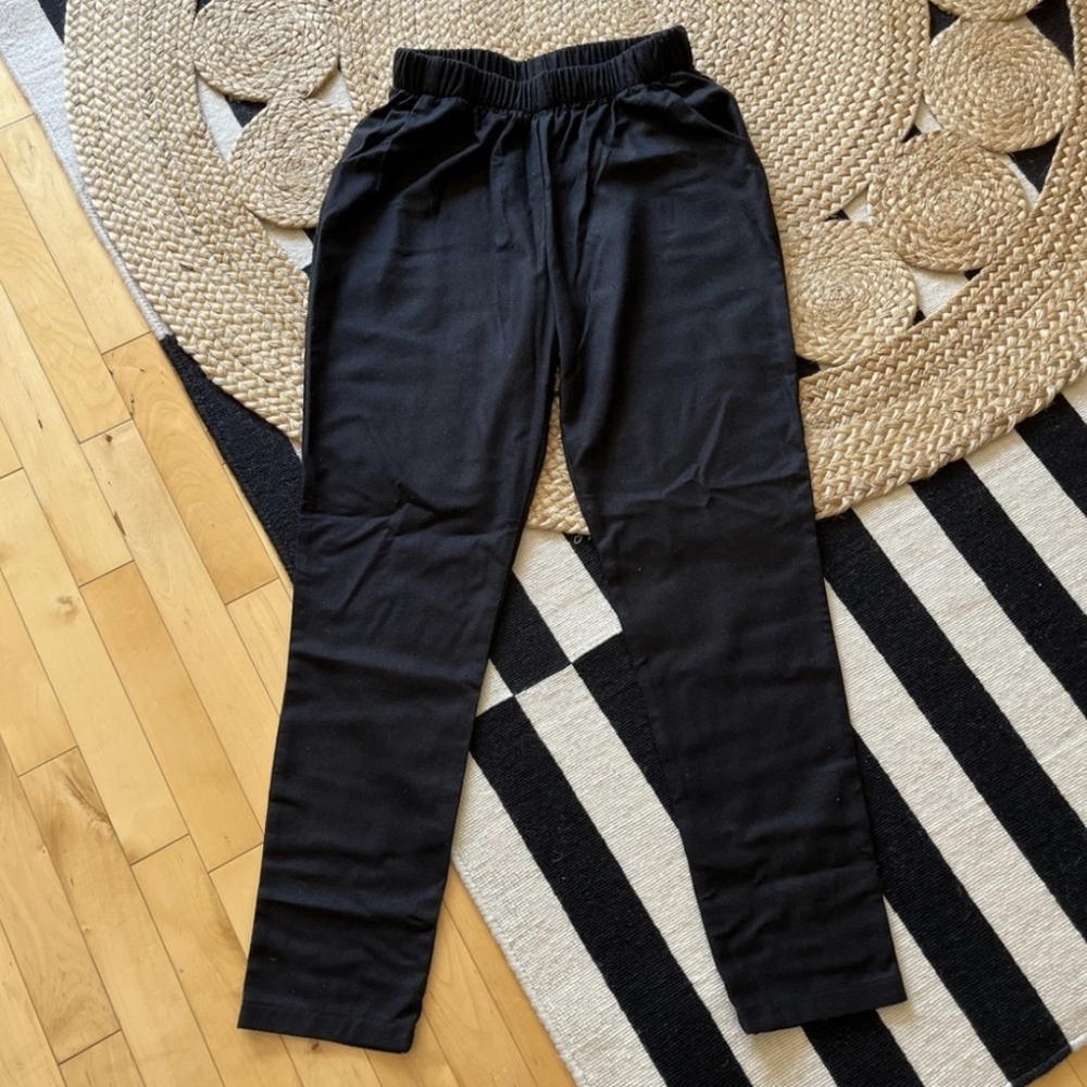 Uniform Handmade “The Slacks” in black raw silk. Size medium. A+ condition!